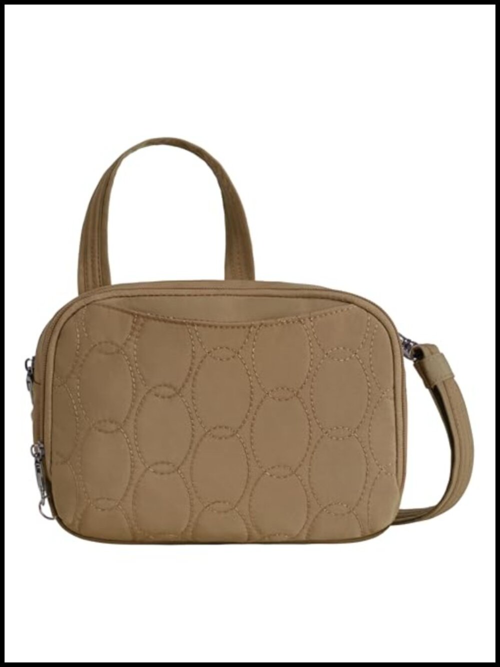 Anti-Theft Crinkle Nylon Crossbody Bag Double Compartment RFID Travel